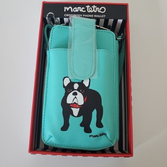 Marc Tetro Bag Frenchie Bulldog Crossbody Phone Wallet Wristlet Box Gift Set NWT - Picture 1 of 11